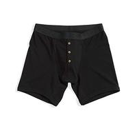 TomboyX Boxer Briefs Underwear With Front Packing Pocket, 6” Inseam, Soft Cotton Blend, Gender Neutral Boy Shorts Panties, Black, XXL
