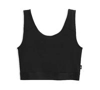 TomboyX Compression Bra Top for Women, Full Coverage Gender Inclusive Bras, Wireless Medium Support Top No Padding Sports Bra, Black, S