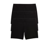TomboyX No Fly Boxer Briefs Underwear With Flat Front for Women, 6” Inseam, Cotton Blend, Gender Neutral Boy Shorts Panties, 3-pack X= Black, M