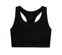 TomboyX Racerback Compression Bra for Women Full Coverage Gender Inclusive Wireless Medium Support Top No Padding Sports Bras, Black, M