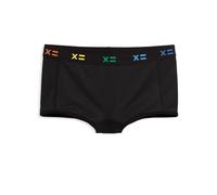 TomboyX Tucking Hiding Boy Shorts Underwear, Secure Compression for Transgender MTF, Gaff Shaping Panties (XS-4X), Black X= Rainbow, XS