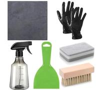 Tombstone Cleaner Cleaning Kit | Fabric Gloves, Bottle Brush, Sponge for Maintaining Memorials, Monuments, Tomb Storage, Lib -Air Cemeteries
