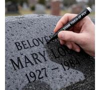 Tombstone Marker Pen, for Restoring Faded Grave Inscriptions, Waterproof Stone Touch-up Pen, Strong Coverage, Ideal for Gravestone Lettering and Memorial Inscriptions (A)