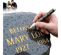 Tombstone Marker Pen, Gold Paint For Headstone Lettering, For Restoring Faded Grave Inscriptions, Waterproof Stone Touch-Up Pen, Ideal For Gravestone Lettering And Memorial Inscriptions (Gold)