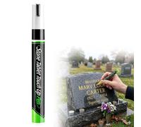 Tombstone Marker Pen, Quick Dry Gravestone Paint Pens for Restoring Faded Grave Inscriptions, Waterproof Stone Touch-up Pen Paint Marker, for Faded Headstone, Ceramic, Stone, Crafting (Black)