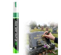 Tombstone Marker Pen, Quick Dry Gravestone Paint Pens for Restoring Faded Grave Inscriptions, Waterproof Stone Touch-up Pen Paint Marker, for Faded Headstone, Ceramic, Stone, Crafting (Green)