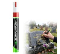 Tombstone Marker Pen, Quick Dry Gravestone Paint Pens for Restoring Faded Grave Inscriptions, Waterproof Stone Touch-up Pen Paint Marker, for Faded Headstone, Ceramic, Stone, Crafting (Red)