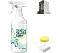 Tombstone & Monument Cleaning Spray, D/2 Biological Solution Headstone Cleaner, Biological Solutiostone Cleaning&dirt and Rust Removal, Granite and Marble Cleaner, 500ML (2)