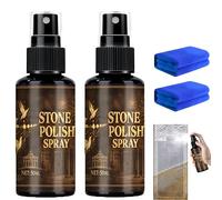 Tombstone Polish Spray With Towel,Headstone Restoration,Restores Shine & Protects Stone Surfaces,Tombstone cleaner for headstones granite marble cemetery memorials. (2Piece)