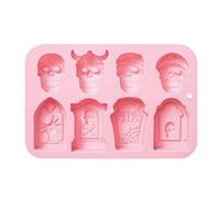 Tombstone Skull Chocolate Mould | Tombstone Skull Halloween Candy Molds Silicone with 8 Cavities - Small Halloween Soap Moulds, Handmade Baking Accessories Resin Mould for Chocolate Pudding Candy