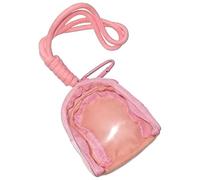 Tomcrazy Backpack purse Carrying Case for Tamagotchi Paradise /Pix/Original/Nano x/Uni (Only Case), Clear Window Mini Ita Bag for Airpods 4 Pro 3 2 1 Cover Buttons Display Can Badge Holder (Pink)