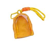 Tomcrazy Backpack purse Carrying Case for Tamagotchi Paradise /Pix/Original/Nano x/Uni (Only Case), Clear Window Mini Ita Bag for Airpods 4 Pro 3 2 1 Cover Buttons Display Can Badge Holder (Orange)