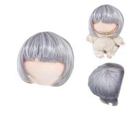 Tomcrazy Decorative Accessory Wig for 17cm (6.7 inch) Height Figures Doll, Easy to Style and Swap Hair Compatible with Dolls Accessories 22-24cm Head Circumference Figures (No Doll) (Light Blue)