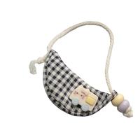 Tomcrazy Mini Crossbody Bag for 15cm 17cm Doll (No Doll) ,Doll Fanny Pack Cosplay Backpack Dollhouse Accessory for OB11 1/12 1/6, 1/4,1/3 BJD GSC Barbie Dolls Clothes Accessories (Black Grid)