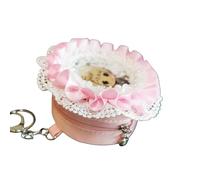 Tomcrazy Travel Carry Case for Tamagotchi Paradise and other Electronic Pets , Protective Airpods 4 Pro 3 Headsets Cover, Clear Window Mini Ita Bag for Badge Holder Buttons Display (Lace Pink)