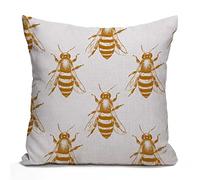 Tomda Cushion Cover Bee Honey Yellow Modern Decorative Throw Pillow Cover Home Decor Square 45x45cm 18x18 Inch Pillowcases