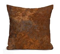 Tomda Cushion Cover Brown Copper Old Rusty Metal High Resolution Orange Rustic Decorative Pillowcase Throw Pillow Cover Case for Sofa Bedroom Car 45x45cm 18x18 Inch