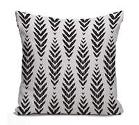 Tomda Fashion Ikat Chevron Cushion Cover Black and White Cotton Linen Decorative Pillow Case Throw Pillow Cover Home Sofa Decor 45x45cm 18x18 Inch Pillow Cover