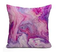Tomda Purple Marble Pattern Farmhouse Cushion Cover Pillow Cover Cotton Linen Decorative Square Throw Pillow Cover 45x45cm 18x18 Inch for Sofa Couch Decoration