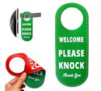 Tomedeks 1 Piece 2 In 1 Front And Back Do Not Disturb Door Sign, Double Sided Door Knob Privacy Sign, Pu Leather Do Not Disturb Sign For Using In Any Places Office Home Hotel Meeting