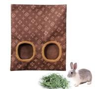 Tomedeks 1 Piece 25 * 28Cm Rabbit Hay Feeder Bag, 2 Hole Guinea Pig Hay Feeder Storage ，Hanging Feeding Hay For Small Animals，Guinea Pig Hay Bag（A）