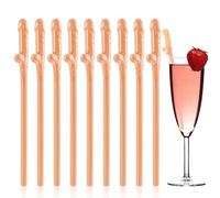 Tomedeks 10 Pcs Hen do Straws for Bar Bachelorette Party Birthday Wedding,Skin Color Party Straws,Reusable Straws for Parties,Hen party accessories,Bachelorette Party Accessories