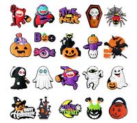 Tomedeks 21 Pcs Halloween Shoes Charms, Metallic, Unisex, Ghost Charm, Party Favors
