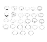 Tomedeks 27 Pieces Rings Women Set, Adjustable Rings For Women, Open Chunky Rings,Vintage Silver Rings Set Stackable Knuckle Joint Thumb Rings For Women Teen Girls(Black)