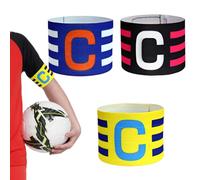 Tomedeks 3 Pcs Captains Armband Adjustable Multicoloured,Captain Armband Football,Captains Armband Kids Velcro,Adult & Youths Elastic Sports Arm Band For All Sports Events Clubs Teams