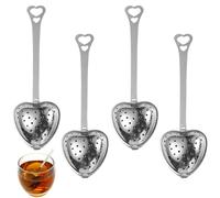 Tomedeks 4 PCS Heart shaped tea strainers for loose tea, Loose leaf tea infuser, Teapot with strainer