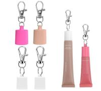 Tomedeks 4 PCS Keychain Cap Compatible with sum-mer fri-days 0.5 oz lip oil, Portable Holder Charm Keychain Cap for Lip Balm