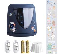 Tomedeks Elektrischer Bleistiftspitzer Astronaut Design, Batteriebetrieben, 60 x 85 mm, mit 2 Ersatzklingen, Sticker-Set und Anspitzhilfe - sicher, tragbar, für Kinder, Schule & Büro
