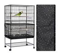Tomedeks Large Bird Cage Cover,Bird Seed Catcher,Bird Cage Seed Catcher,Adjustable Soft Nylon Mesh Net with Star Pattern,Birdcage Cover Skirt Seed Guard,Bird Cage Accessories,Universal