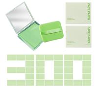 Tomedeks Oil Blotting Sheets for Face with Mirror & Puff,Blotting Paper for Oily Skin,Cosmetic Blotting Paper,Absorbs Oil,Controls Shine,Portable for Skin Tending & Makeup,300 Sheets(Green Tea)