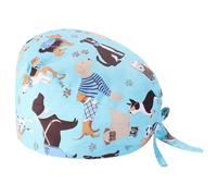 Tomedeks Scrub Cap,Surgical Cap,Printed Bouffant Turban Cap,Adjustable Cotton Working Hat,Medical Scrub Caps Women With Button Closure,Cotton Scrub Hat,Tie Back Head Cover for Women Men(Puppy/B)