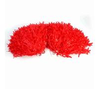 Tomedny 2PCS 6 Colors Cheerleading Pom Poms, Cheerleading Pompoms with Baton Handle Cheer Pompoms Bulk Dance Team Accessories for Sports Party Dance (Red)