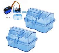 Tomedny 2sets Rc Receiver Box, Transparent Radio Receiver Protector Receiving Protector Plastic Car Electric Speed Control for Boat Model