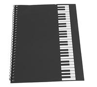 Tomedny 50 Pages Manuscript Paper, Music Writing Notebook Blank Sheet Music Notebook Manuscript Staff Paper for Composers Students (black piano pattern)