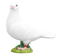 Tomedny Artificial White Doves Ornament, Simulation Resin White Birds Ornaments Vivid Outdoor Animal Statue for Garden Home Decoration