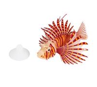 Tomedny Fish Tank Decorations with Glowing Effect, Artificial Glowing Lion Fish (Red)