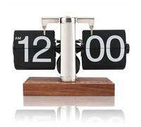 Tomedny Flip Clock, Retro Digital Flip down Clock Vintage Design Classic Mechanical Decor Internal Gear Operated for Home Office School Hotel Cafe