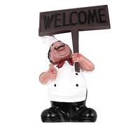 Tomedny Italian Chef Figurines Kitchen Decor, Collectible Vintage Statues Chef Cooking Decor for Counter Restaurant Cafe Country Cottage