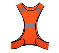 Tomedny Reflective Running Vest, High Visibility Running Gear Night Reflective Safety Vest Clothing Adjustable Waist for Outdoor (Orange Red)