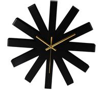Tomedny Ribbon Modern Wall Clock, Decorative Hanging Clock Stainless Steel Silent Movement Modern Decorative for Bedroom Living Room 11.8in (Black)