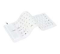 Tomedny Silicone Keyboard, 85 Keys USB Wired Rollup Keyboard Fully Sealed Soft Silent Typing Portable Lightweight Foldable for PC Notebook Laptop (white)