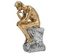 Tomedny Thinker Statue, Modern Thinking Man Statue Decoration Resin Thinking Man Figurine Retro Style Thinker Figurine for Home Office Desktop Crafts