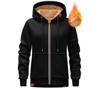 TOMEEK Hoodies for Women Winter Warm Sweatshirts Fleece Jacket Zip up Snuggle Hoodie Long Sleeve Jumpers Coats Ladies Hoodies with Pockets(Black,XL)