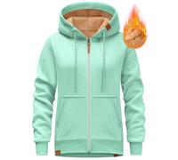 TOMEEK Hoodies for Women Winter Warm Sweatshirts Fleece Jacket Zip up Snuggle Hoodie Long Sleeve Jumpers Coats Ladies Hoodies with Pockets(Mint green,XL)