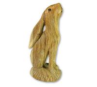 TOMENGBEIAABBCC Thai Gifts Wooden Hare Carving - Large Hand Carved Moon Gazing Hare 30cm