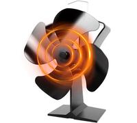 TOMERSUN 4 Blades Stove Fan Heat Powered Wood/Log Burner Fan Eco Friendly Heat Circulation for Wood/Log Burner/Fireplace